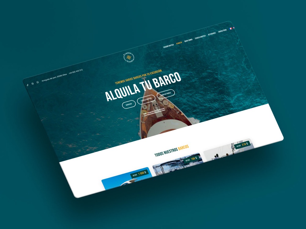 Evasion Nautica, Boat rental website